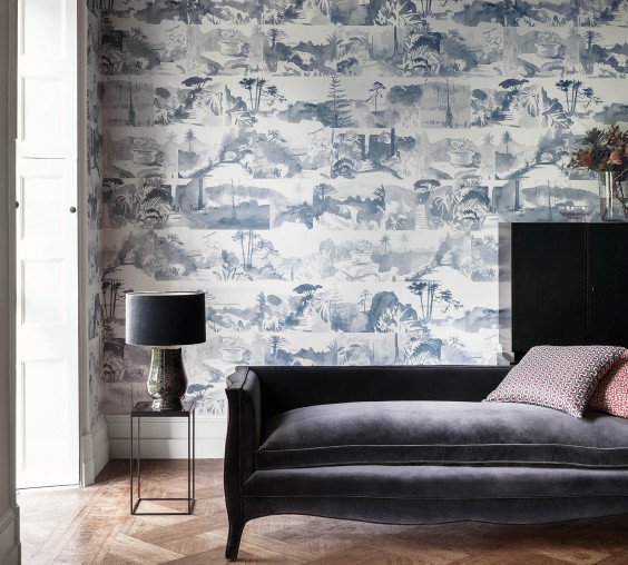 Панно Paint and Paper Library Tresco Abbey Gardens Blue Blood 0393AGBLUEB фото в интерьере